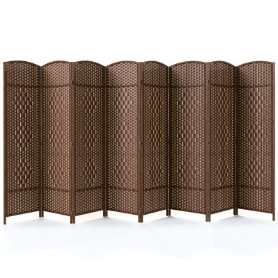  Room Divider 6ft. Tall Extra Wide Privacy Screen, Folding Privacy Screens with Diamond Double-Weave Room dividers and Freestanding Room Dividers Privacy Screens(Mocha, 8-Panel)