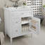 Meuble-lavabo 30 po avec lavabo - Armoire en bois massif et panneau de fibres à densité moyenne, tiroir rabattable + 2 tiroirs, tablette réglable-111880309