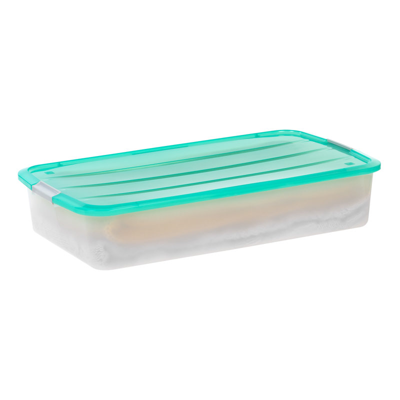 IRIS 50 QT. Latching Under Bed Storage Tote - Mint Green