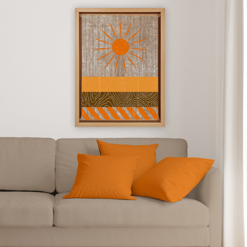 Peinture décorative sur toile, Bois, H 37,8 po x l 26 po, Orange