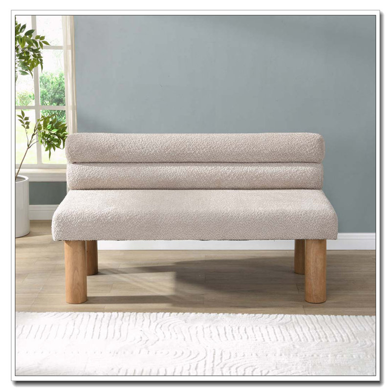 Mobilier de salle à manger rembourré Boucle, Gris clair, naturel