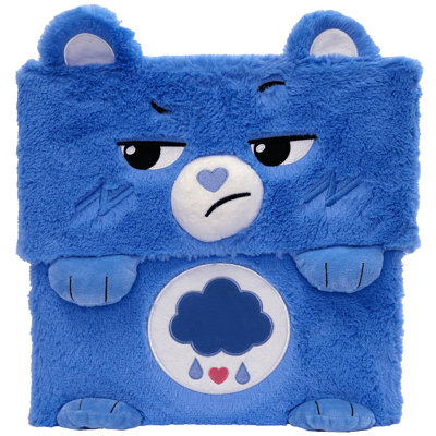 Care Bears: boîte de rangement - ours grincheux - bac à thème bleu, contenant de rangement en tissu, couvercle supérieur ouvert, porte-jouets, livres et plus, sous licence