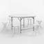 Ensemble 7 pièces table ronde et chaises pliantes 4,5 pi, bureau de réception et tabourets pliables en acier noir-95862907-95862906