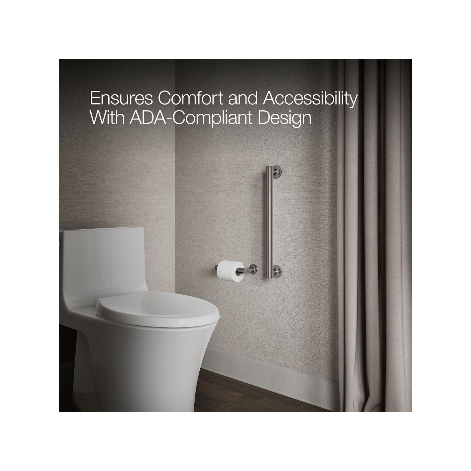 Purist Grab Bar, 18"W, Vibrant Titanium