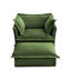 Fauteuil en chenille avec assise large et profonde pour un confort optimal, coutures fines, housses amovibles, structure, coussins luxueux, siège, tissu respirant, housses antitaches