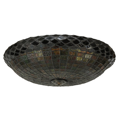 Abat-jour de ventilateur de plafond H 6 po x l 18 po (araignée) en brun / rouge / vert