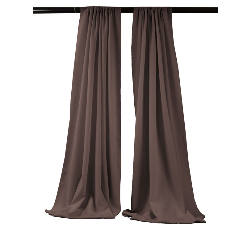 Angiens Polyester Semi-Sheer Drape Pair, Charcoal