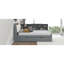 Upholstered Solid Wood Full Size Platform Bed with Integrated Trundle and Storage Headboard, Neutral Gray