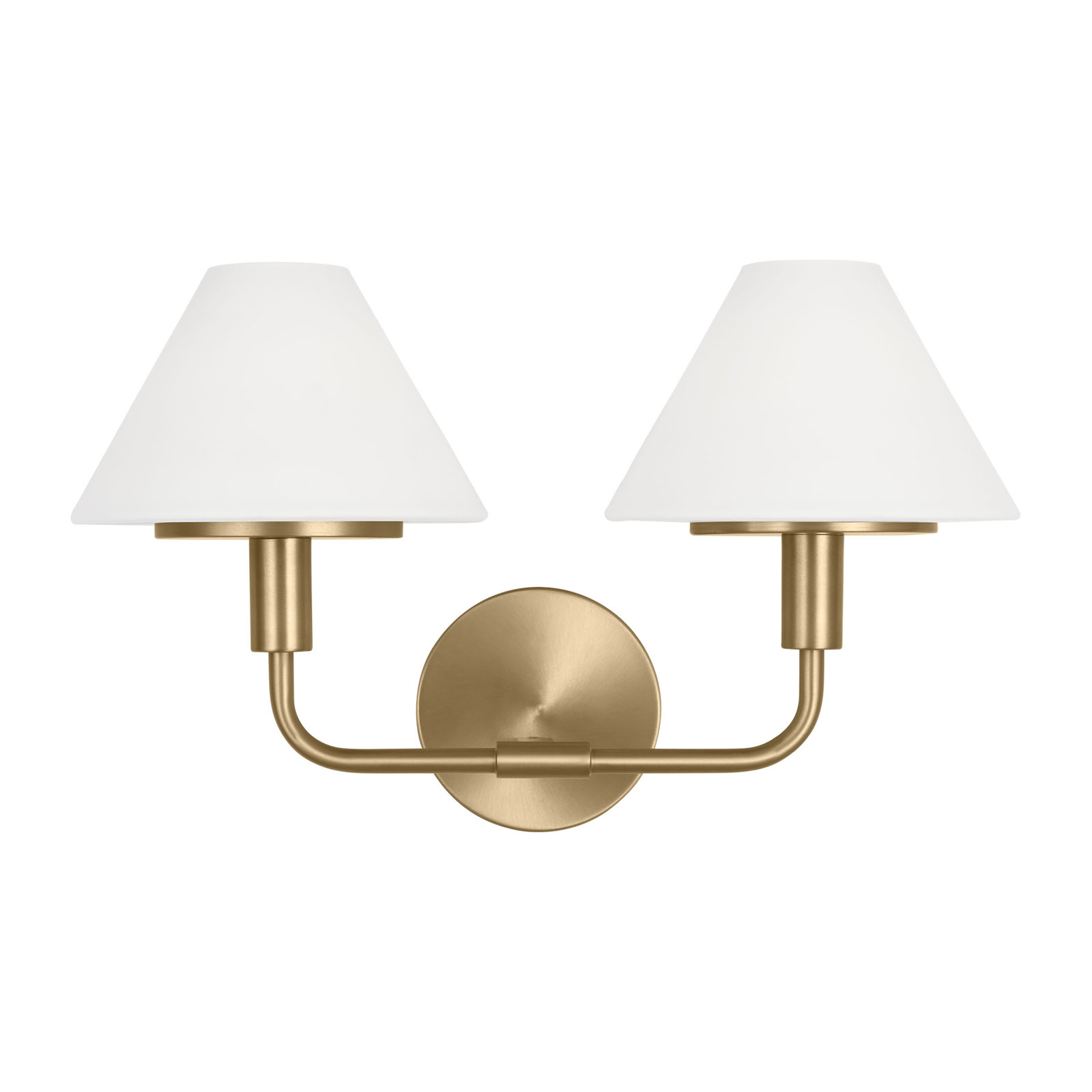 Kristin Medium Sconce, 2 Lights, Satin Brass, 11" H x 18" W x 8.875" D