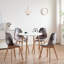 40.5cm Patchwork Linen Nordic style Dining Chairs with Solid Wood Legs-1857236427