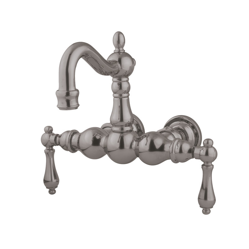 Hot Springs Double Handle Wall Mounted Clawfoot Tub Faucet, Chrome