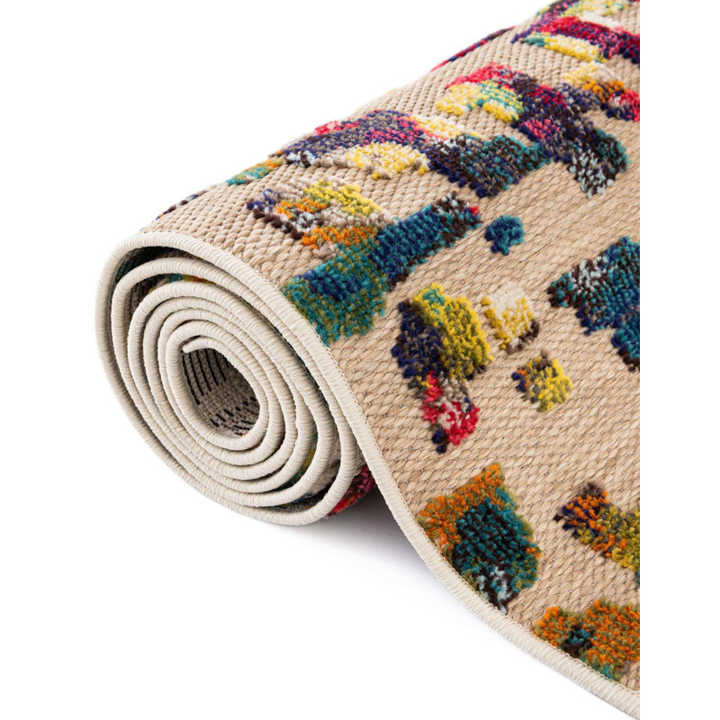 Wrought Studio Monica Marelda Indoor/Outdoor Area Rug, Rectangle 9' x 12'