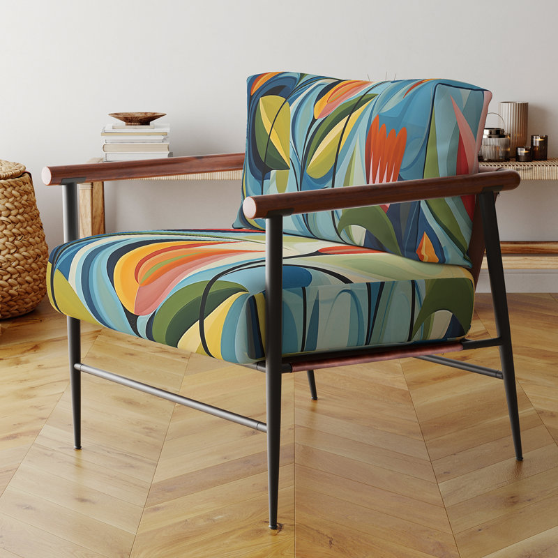 Fauteuil d'appoint en velours vert Mid Century Mod Nature II - Velours, Noir
