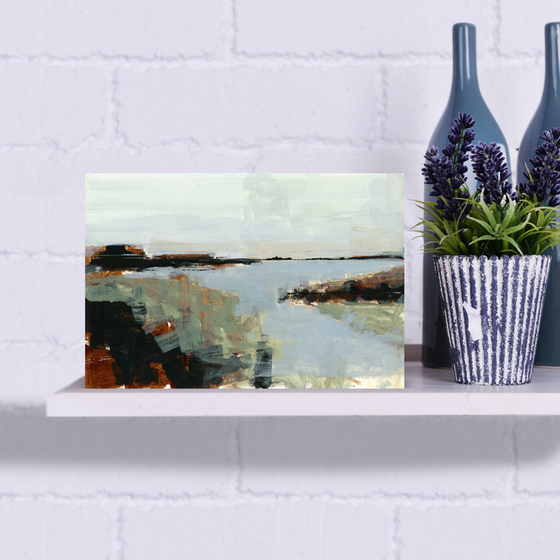 Art mural de paysage abstrait contemporain contemporain, H 18 po x l 12 po