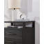 Table de chevet 2 tiroirs en bois massif noir