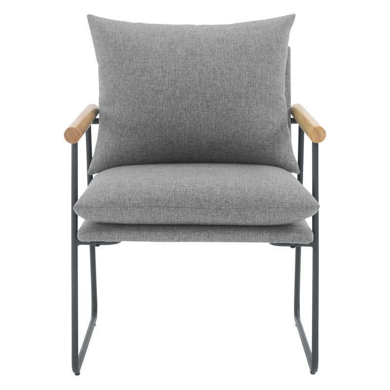 Upholstered Armchair, Charcoal Polyester