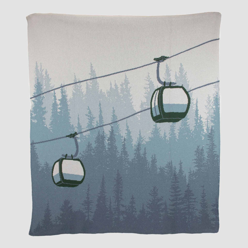 In2Green Winter Sports Mountain Knit Throw