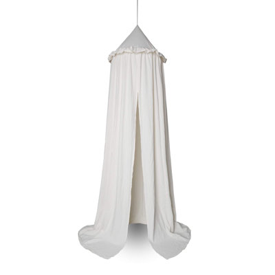 Bed Canopy With Frills Cotton Cover Net For Crib Reading Nook Curtain Hideaway Hanging Round Tent Nursery Bedding Play Room Decor