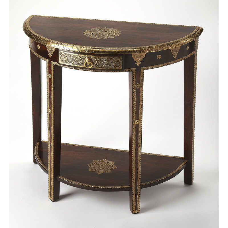 Ranthore Brass Demilune Console Table