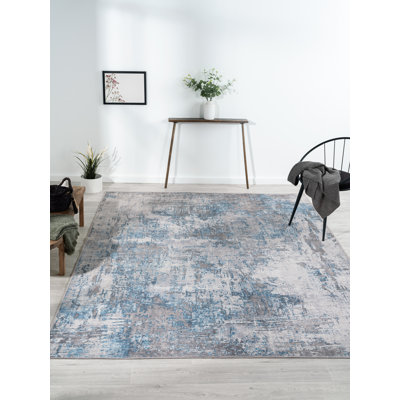 Washable Savana blue/grey Rug