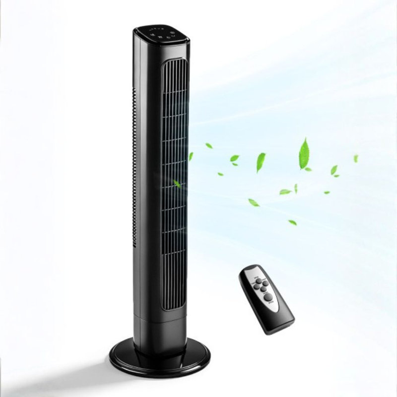 Ventilateur tour électrique 36 "avec télécommande H 36" en noir