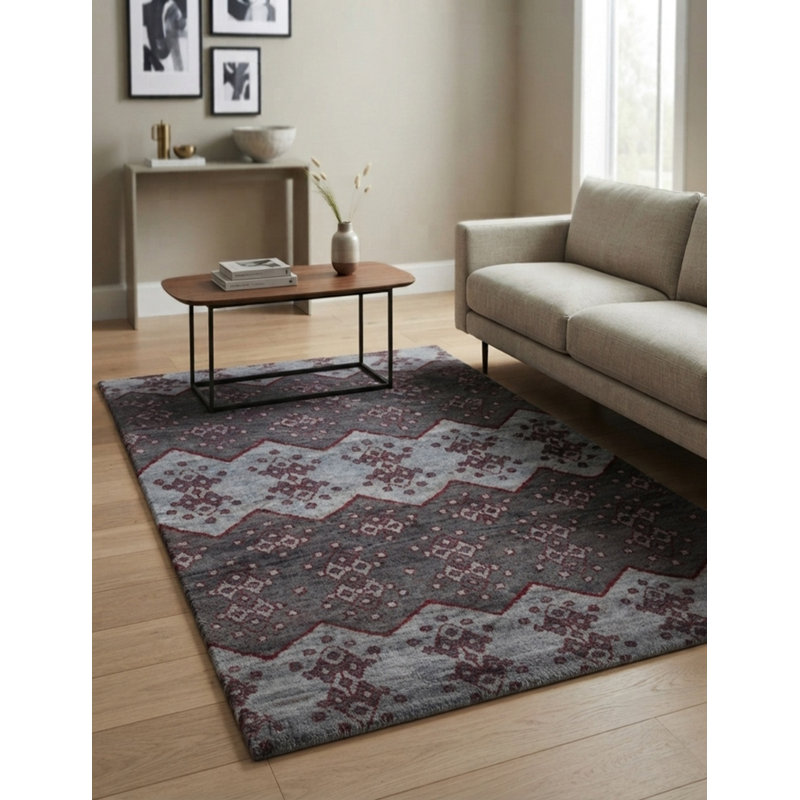 Tapis d'intérieur contemporain en soie noué à la main multicolore Contemporary, Rectangle de 5 pi x 8 pi