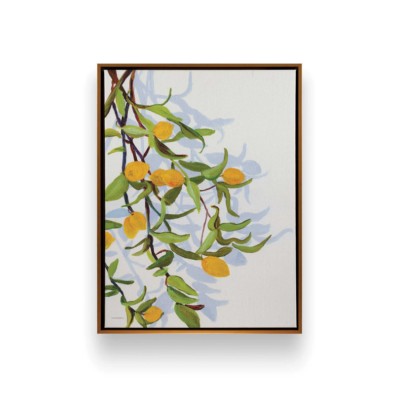 «Gatherings in Summer 1» par Kamdon Kreations, reproduction d'art, L 36 x H 48, Doré, Toile avec cadre