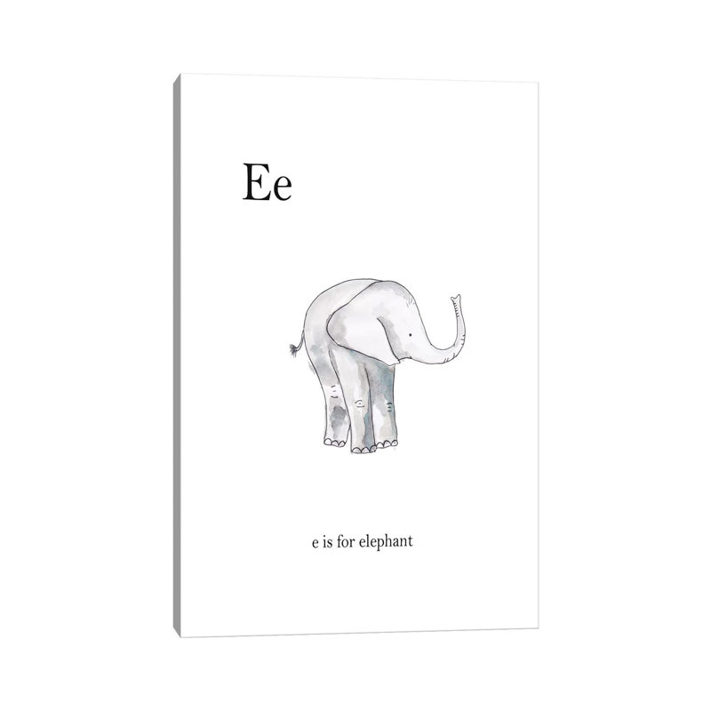 Décoration murale Ee Is For Elephant Kids, Toile tendue, H 40 po x l 26 po x P 1,5 po