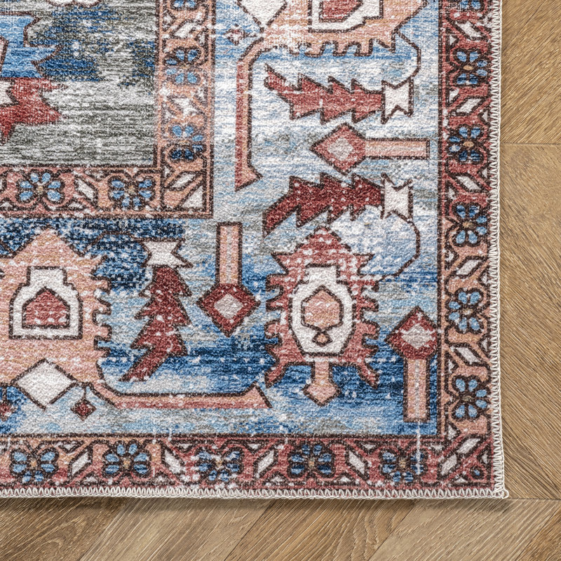 Tapis traditionnel lavable à la machine Eliza SpinClean, Rectangle 5 pi x 8 pi