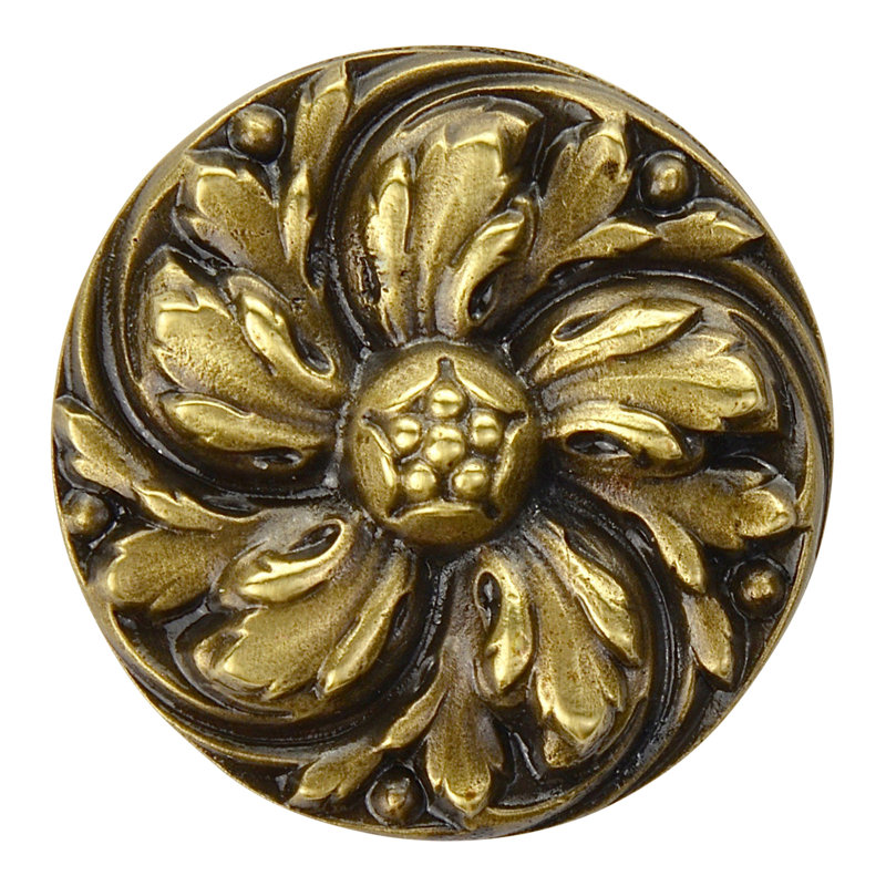 English Garden Circle Knob, Antique Brass
