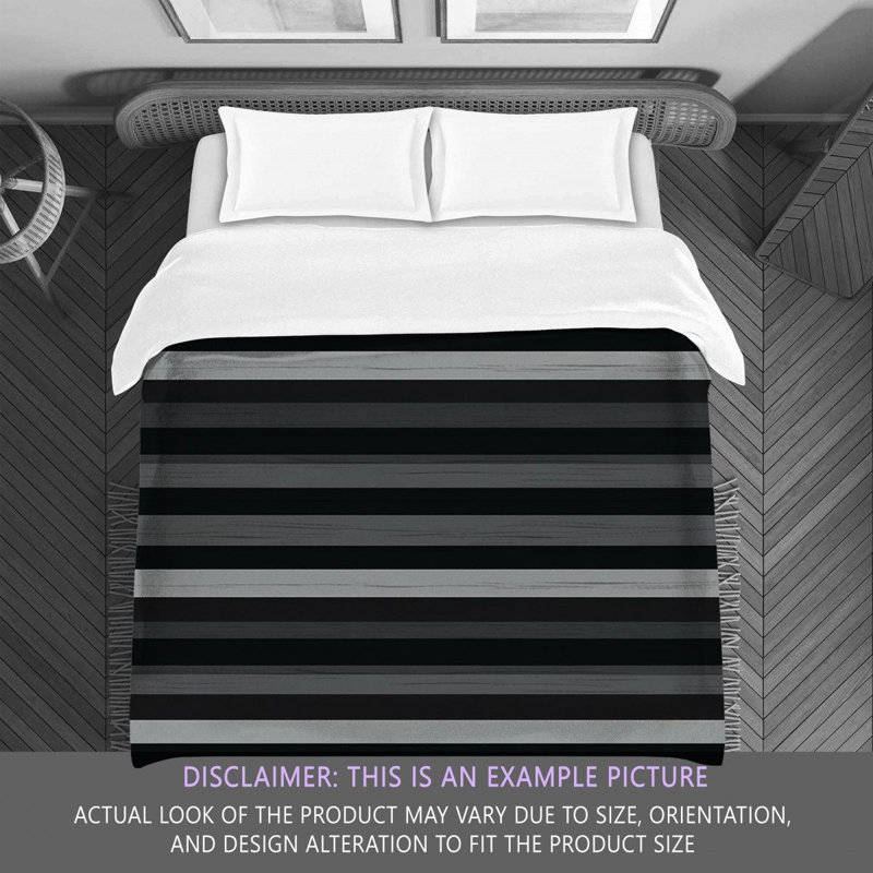 Polyester Comforter, Twin Comforter, Black/Gray/Beige Striped