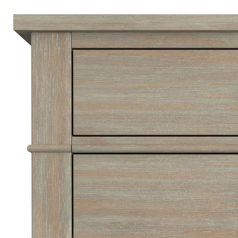 Carlton 24 Inch Solid Wood Transitional Bedside Table In Distressed Grey (Set Of 2), Gray