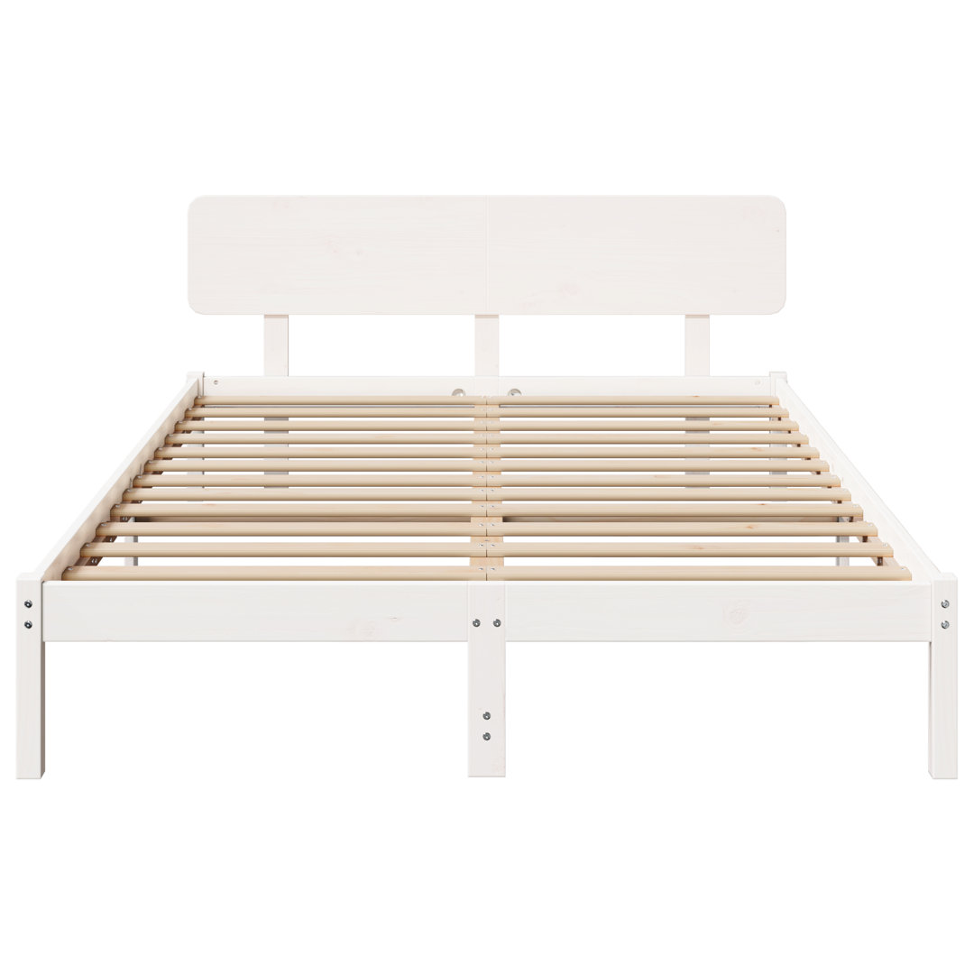 Vidaxl Bed Frame With Headboard Solid Pine Wood