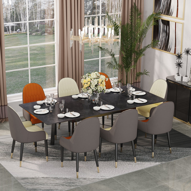 Mattear Rectangular Dining Table, 180x85x79cm, Dark Grey