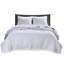 Courtepointe 3 pièces blanche double / grand - réversible avec rembourrage en coton, microfibre douce, améliore l'hygiène de la literie pour une chambre à coucher impeccable