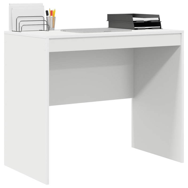 Writing Desk Particle Board 76 Cm, 76cm H x 90cm W x 50cm D, White