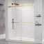 Porte de douche coulissante, porte en verre sans cadre avec quincaillerie en acier inoxydable-122674089