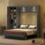 Lit escamotable double pleine grandeur avec tablettes, garde-robe et éclairage DEL ambiant-1439553524-1439553526
