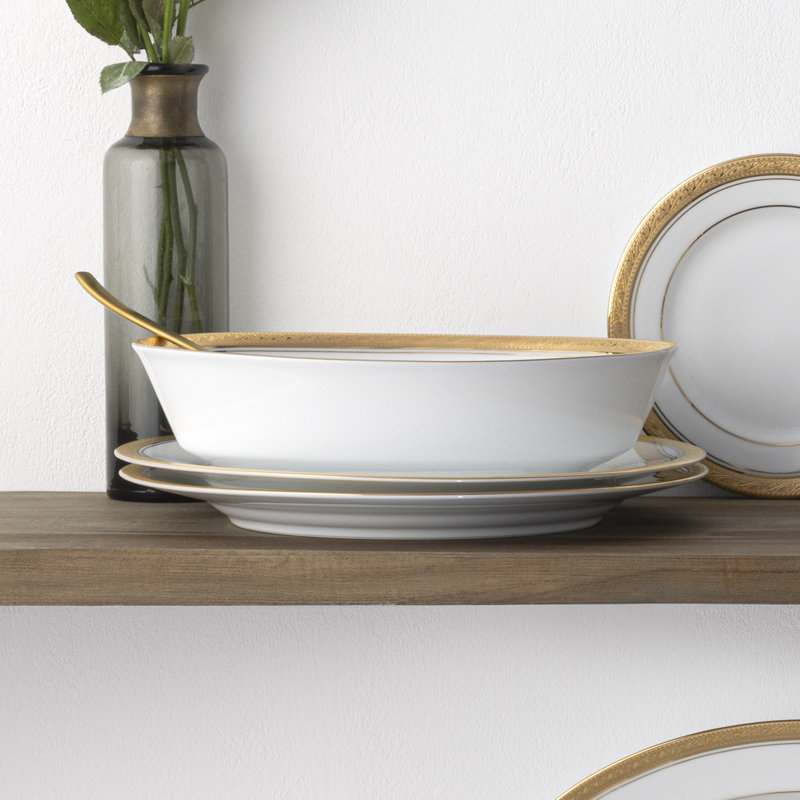 Noritake Crestwood Oval Vegetable Bowl, 9-3/4", 32 oz., Gold