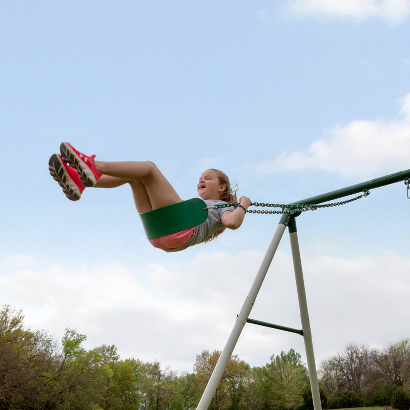 Big Brutus 10 Ft Tall Metal Swing Set with Trapeze Bar