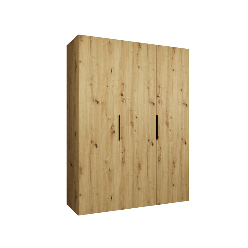 Manufactured Wood Wardrobe, artisan oak + handles: black