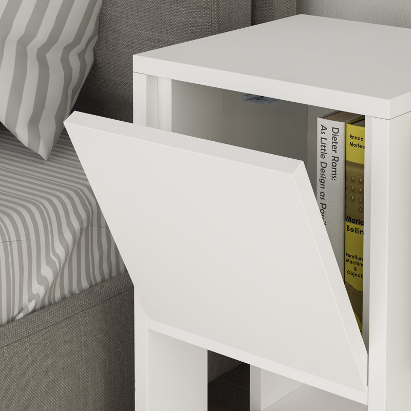 Ackerley 11.81'' W Particle Board / Chipboard Nightstand, White
