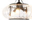 3-Light Clear Striped Glass Semi Flush Mount Ceiling Light