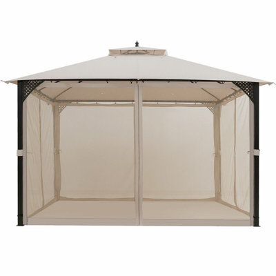 Pavillon de jardin extérieur 12 pi x 10 pi beige