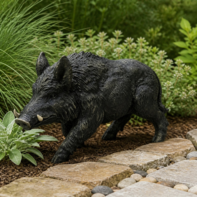 Statue de jardin de sanglier