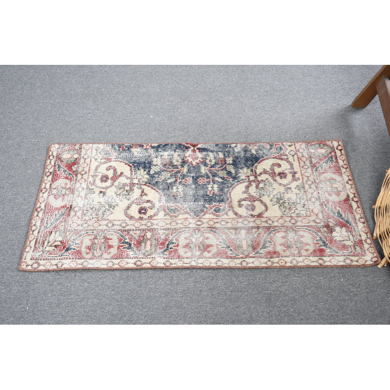 Small Antique Turkish Rug Perfect for Entryway With Vibrant Multi-Colored Ethnic Decor Design