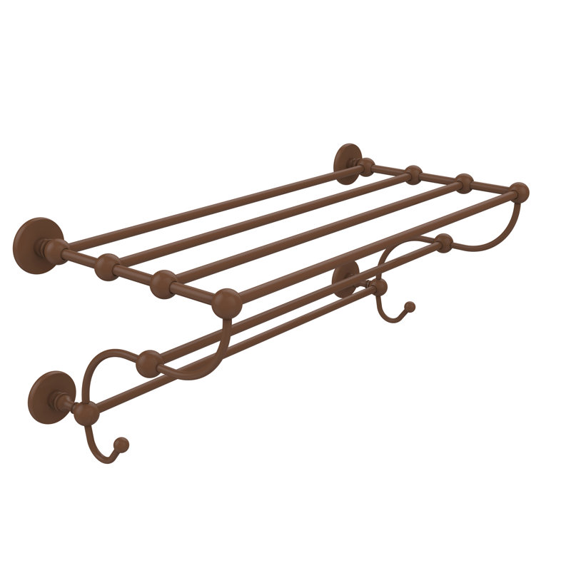 Tablette murale avec porte-serviettes et crochets Dalston, H 12 po x l 36 po x P 14 po, Bronze antique