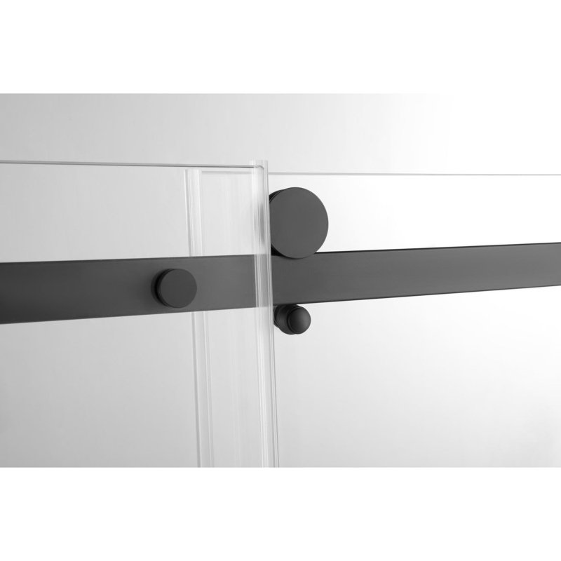 Kingston Brass 60-Inch Acrylic Rectangular 3-Wall Alcove Tub With Tub Door, Hand Drain, Left, Matte Black