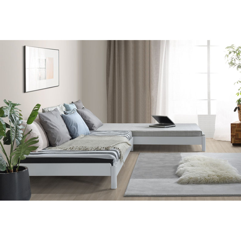 Crowborough Solid Wood Daybed with Trundle, No