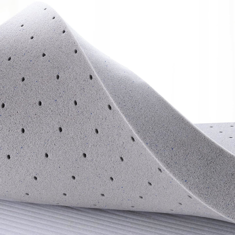 Très grand lit en mousse viscoélastique imprégnée de gel de 2 pouces pour une sensation de nuage, dissipant les odeurs, favorisant le confort et la sécheresse, durable et ventilé